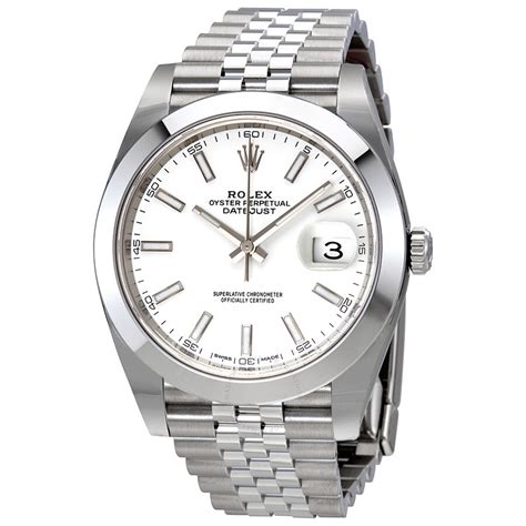 rolex datejust 41 white face|Rolex Datejust 41 price.